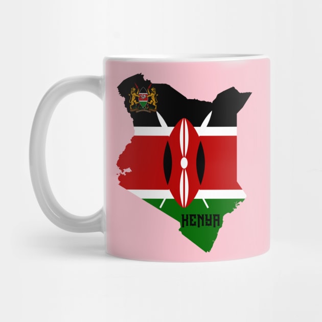 Kenya flag & map by Travellers